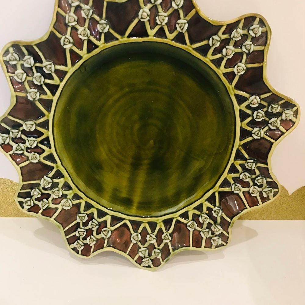Mckenzie Childs Wittika 9.5” Rose Plate.